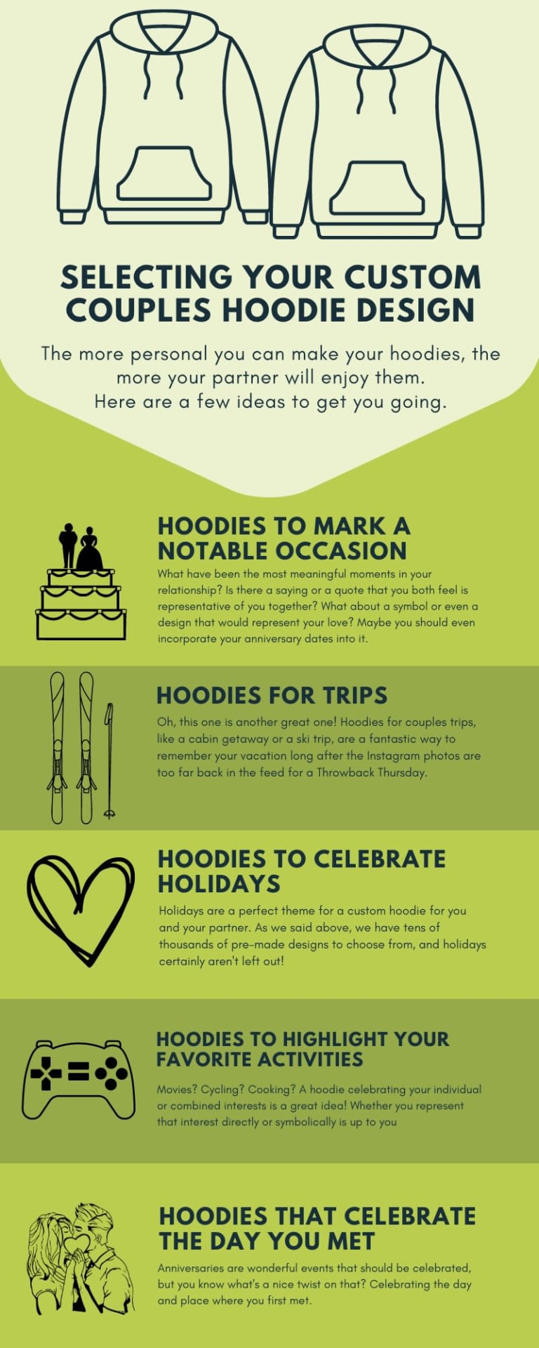 custom couples hoodie design infographic