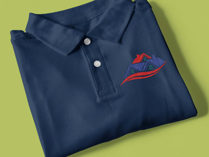 folded custom Embroidered Polos