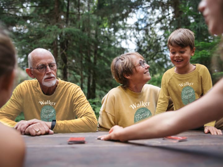Custom Family Reunion Shirts for Grandparents and Children 
