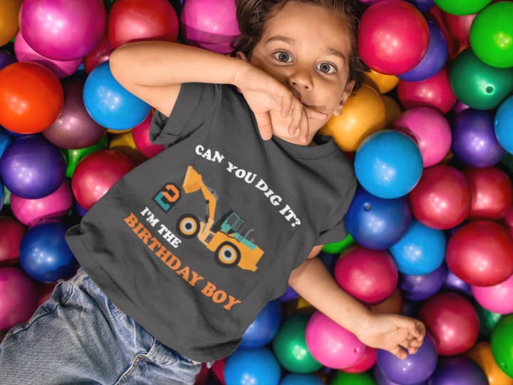 Custom Children's Birthday Party Shirts with Truck