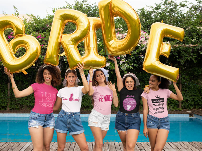 custom printed bachelorette tshirts, bridal shower tshirts