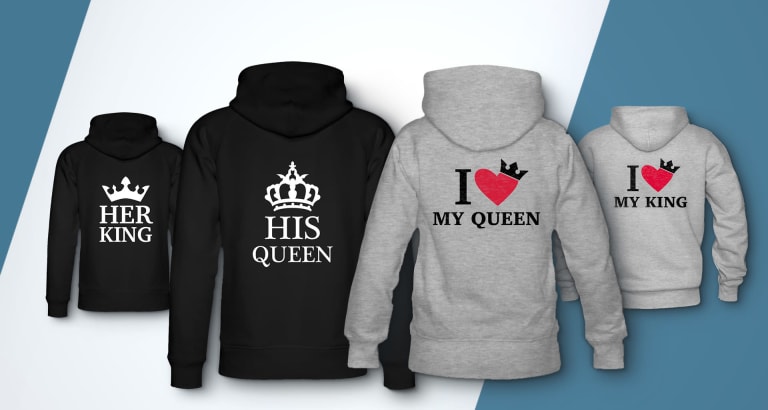 King & Queen Hoodie, Schnelle Lieferung