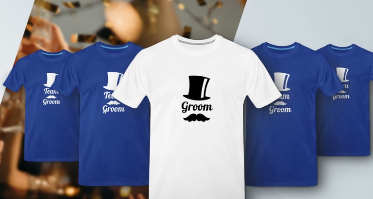 T-shirts til jeres polterabend med eget tryk