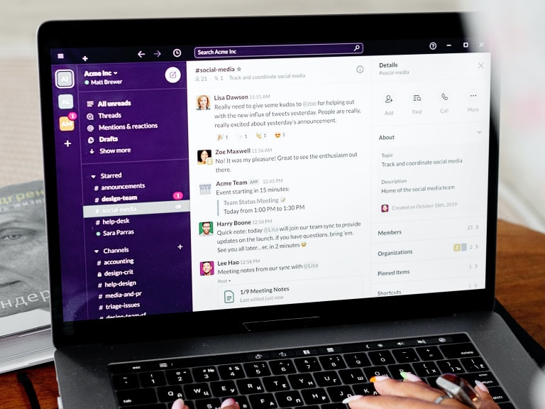 teamwork, slack chat