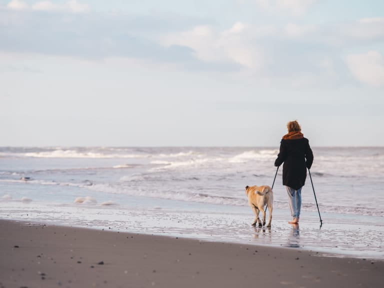 positive routine, nordic walking am strand