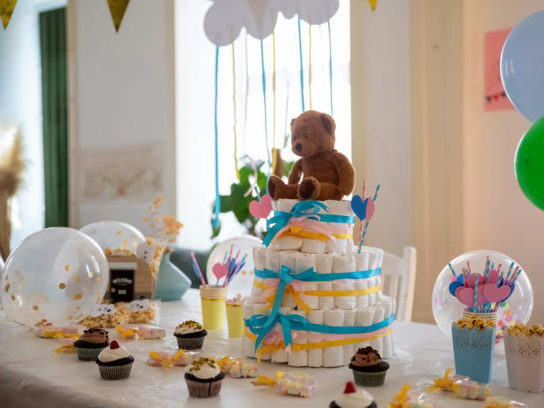 idées de fête de bébé, gâteau de couches