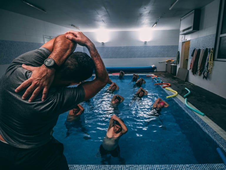Échauffement avant la natation