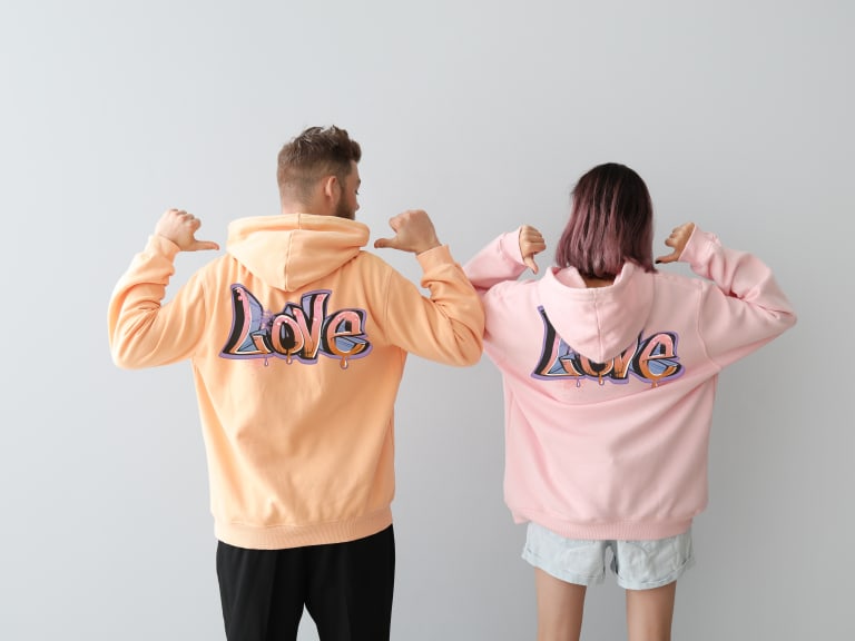 custom matching couples hoodies