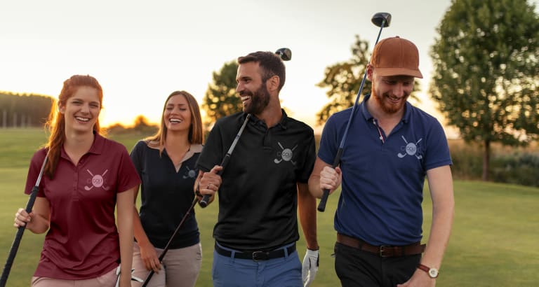 Custom team golf shirts clearance