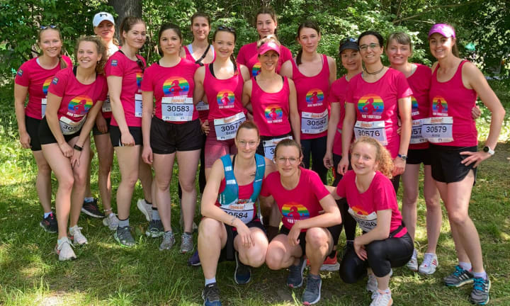 L'équipe participant à la Course des femmes 