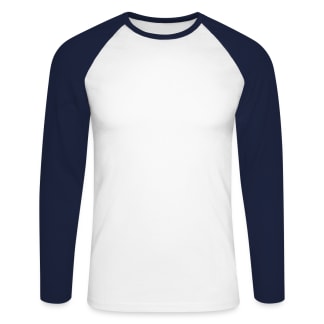 Langærmet herre-baseballshirt