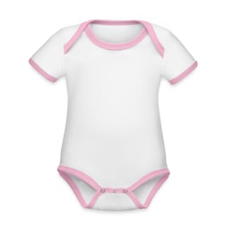 Organic Contrast Short Sleeve Baby Bodysuit