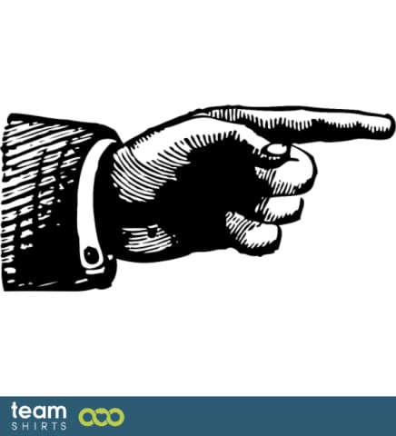 Hand zeigt nach rechts