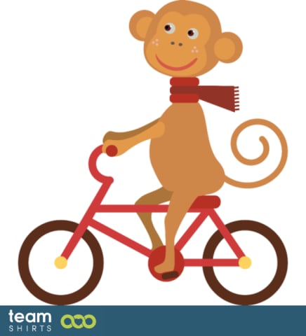 Monkey riding a bike
