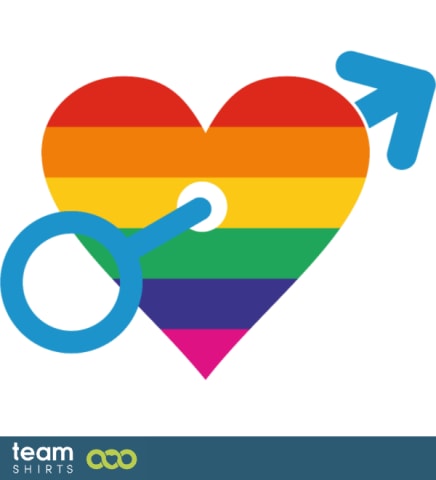 Rainbow sydän miespuolinen