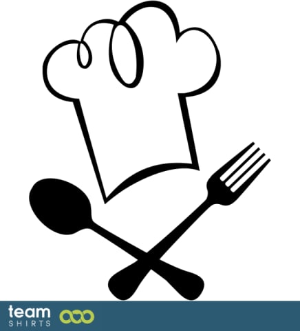 CHEF HAT WITH SPOON AND FORK LOGO