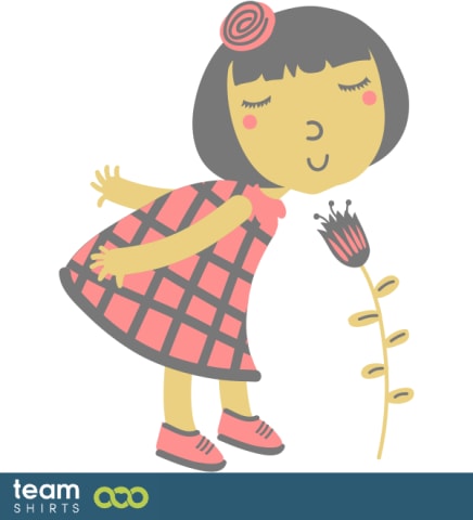 GIRL WITH FLOWER VECTOR