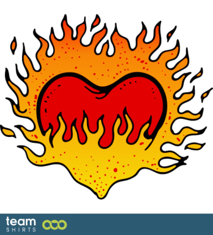 Flammende hjerte tatovering