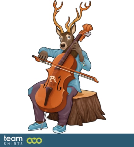 Stag playing cello