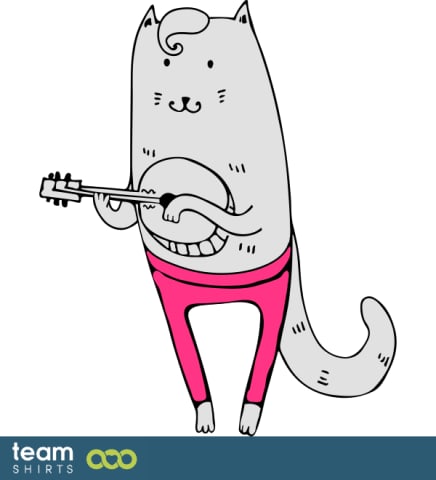 Chat avec guitare
