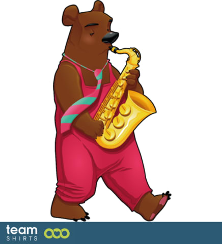 Bär med saxofon