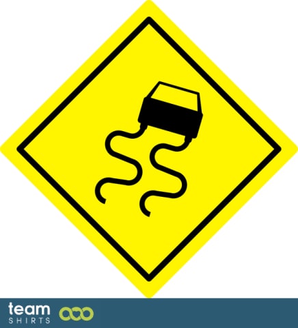 Trafikskylt Slippery Road