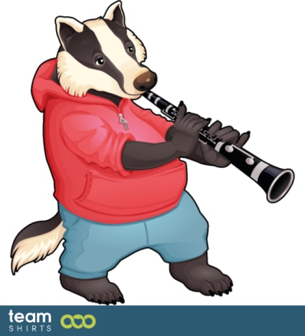Badger spiller klarinet