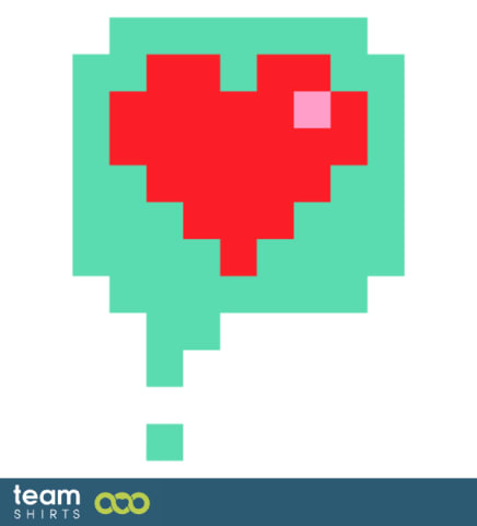 Coeur de bulle de discours pixélisé