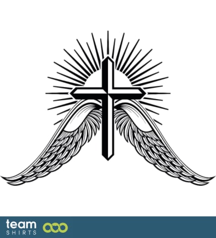 Winged latin cross