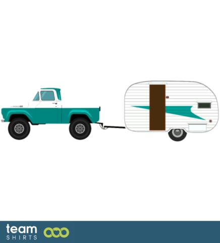 Camper en vrachtwagen