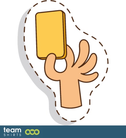 Voetbal scheidsrechter gele kaart