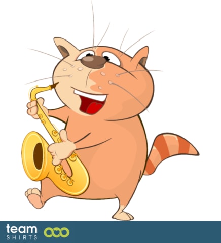 Chat jouant au saxophone