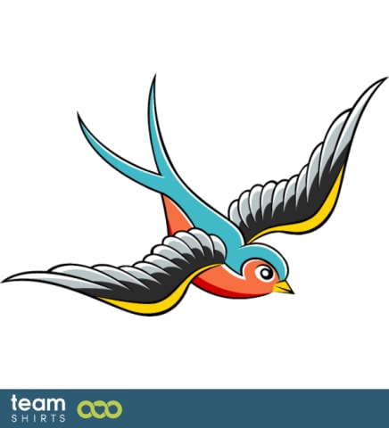 Retro hirondelle tatouage