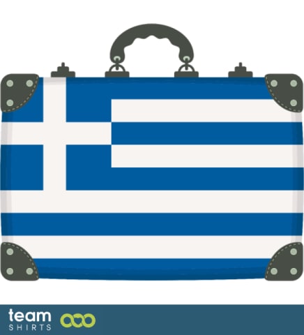 flag greece suitcase