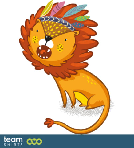 Lion avec une couronne de plumes