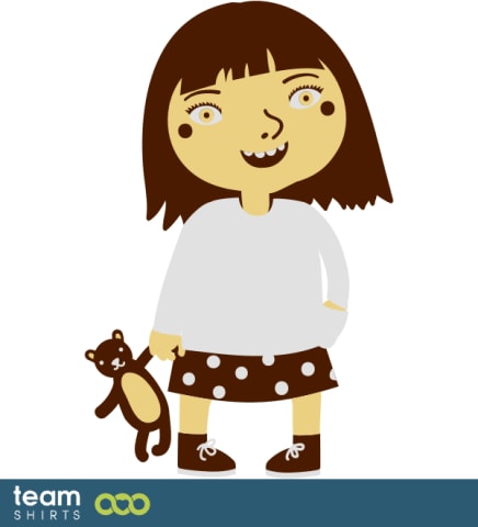 GIRL WITH TEDDY BEAR VECTOR