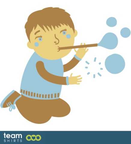 BOY BLOWING BUBBLES VECTOR
