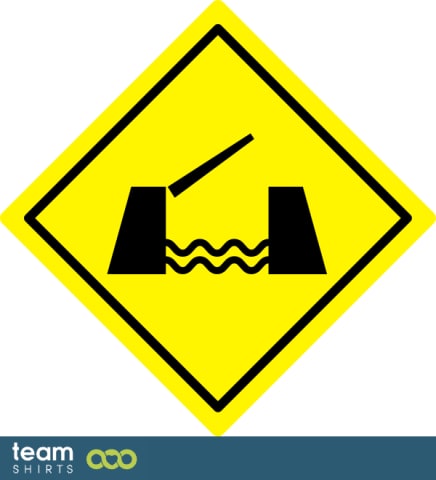 Traffic Sign Caution Open Bridge Ahead