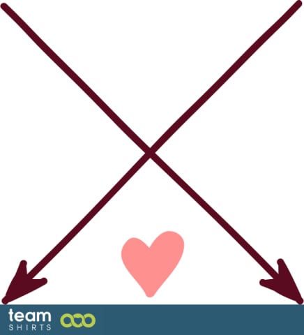 ristissä nuolet sydämen