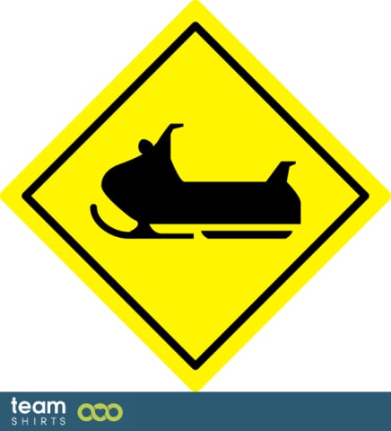 Traffic Sign Snowmobile Crossing
