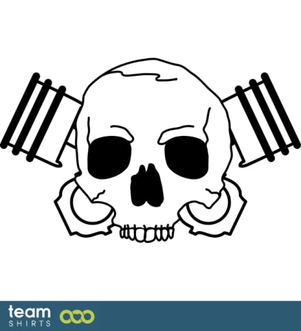 skull with piston