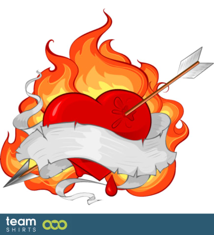 Vlag en pijl hart tattoo