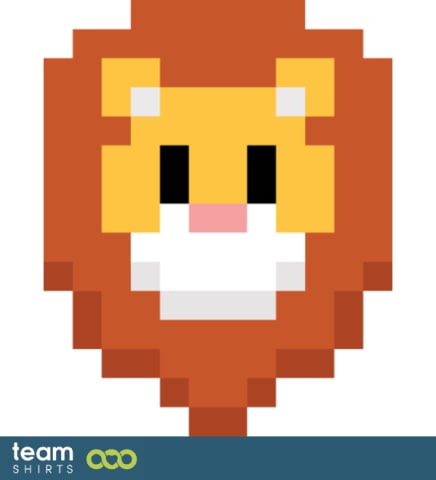 Pixel art lion head