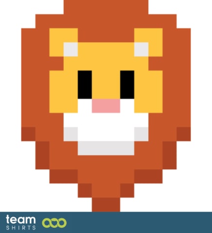 Pixel art leeuwenkop