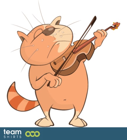 Chat jouant au violon