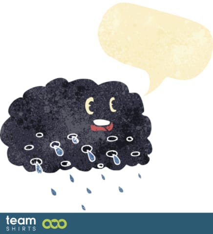 Rain cloud and speech bubble