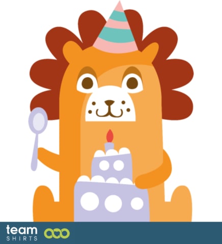 Lion with cake