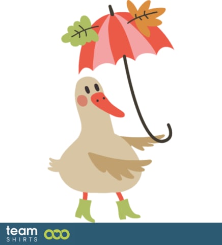 DUCK ENJOYING AUTUMN