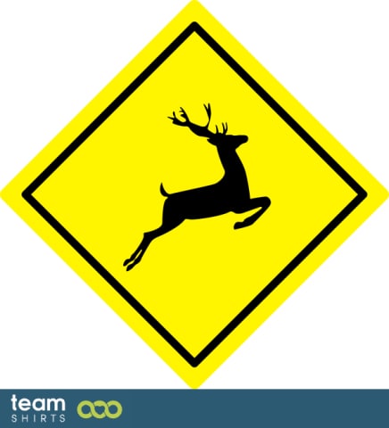 Signe de circulation Attention Animaux sauvages Cerf