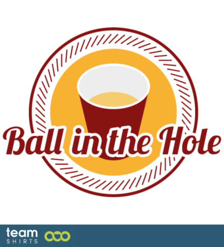 Beer pong ball in the hole logo